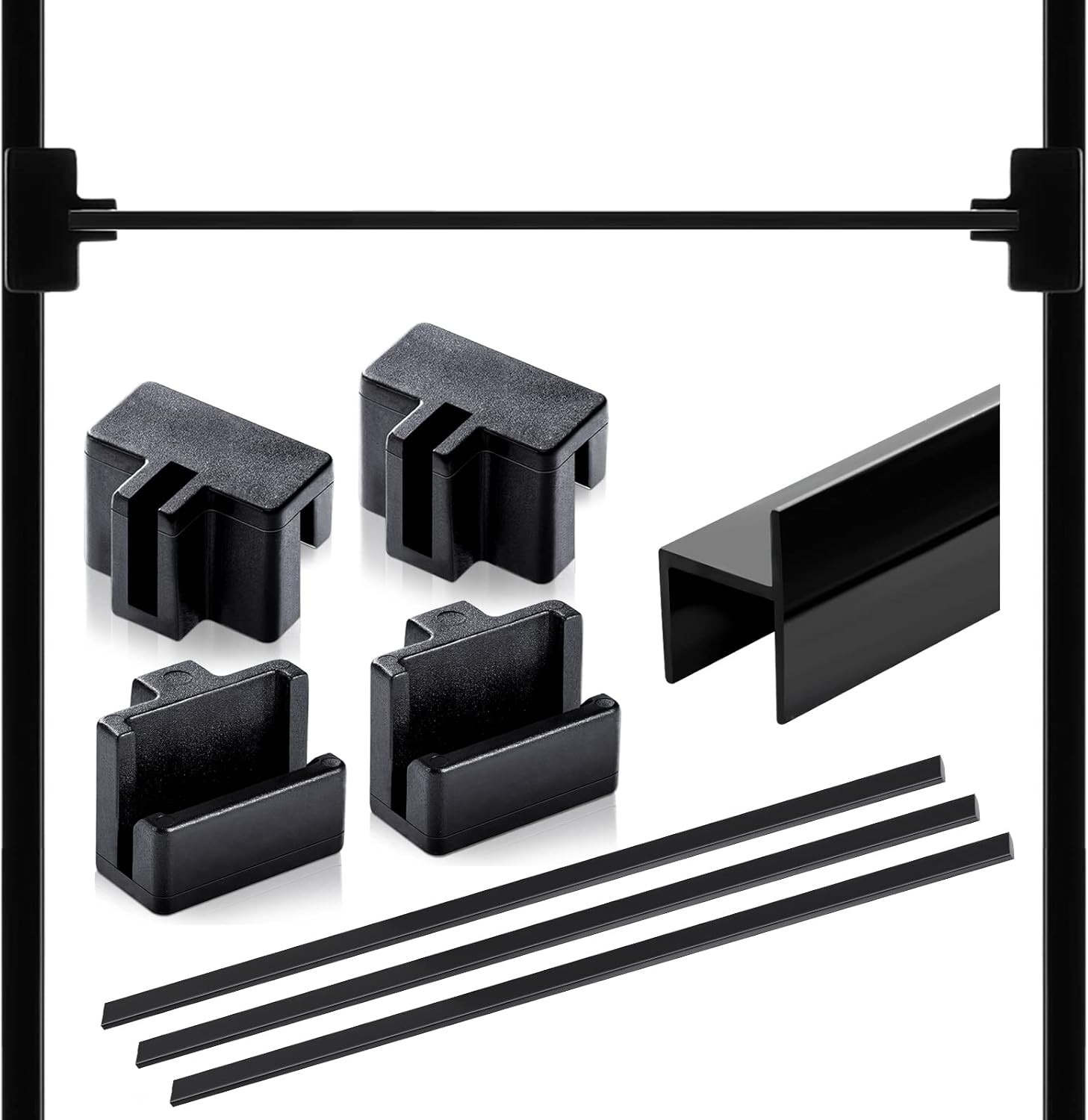 14 Pcs File Cabinet Rails Set 1/2 Drawer Sides Hanging File Rail Clips PVC Stora