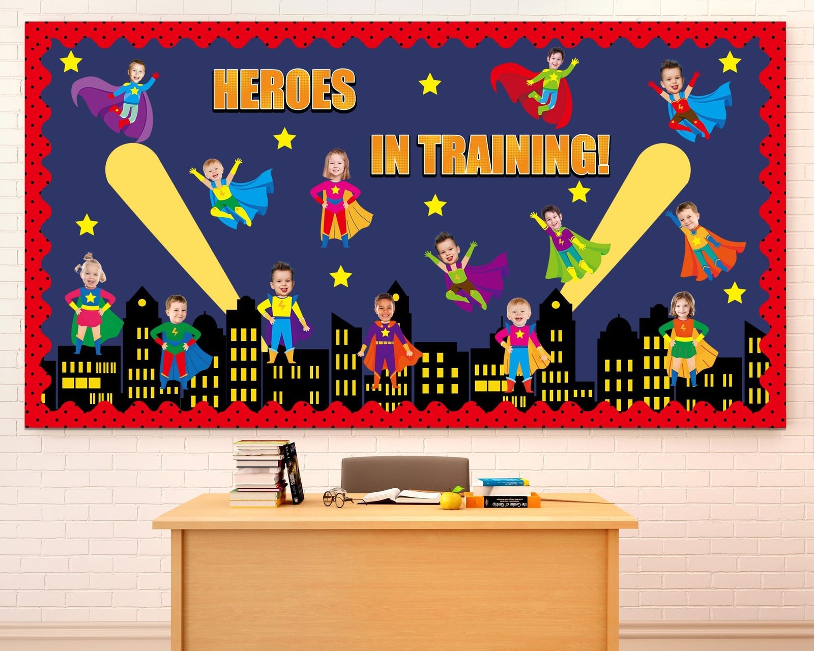 Super Themed Hero Bulletin Board Decoration Set DIY Photo Crafts Colorful