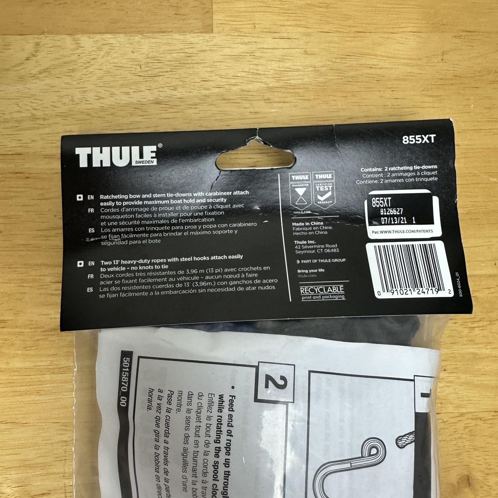 THULE Quick Draw 855XT Watersport Accessory 13' Ratcheting bow/stern Tie-Downs