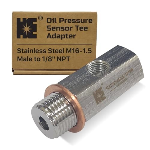 Cosmostar Stainless Steel M16-1.5 Male to 1/8" NPT M16x1.5 - M16x1.5 -1/8 NPT