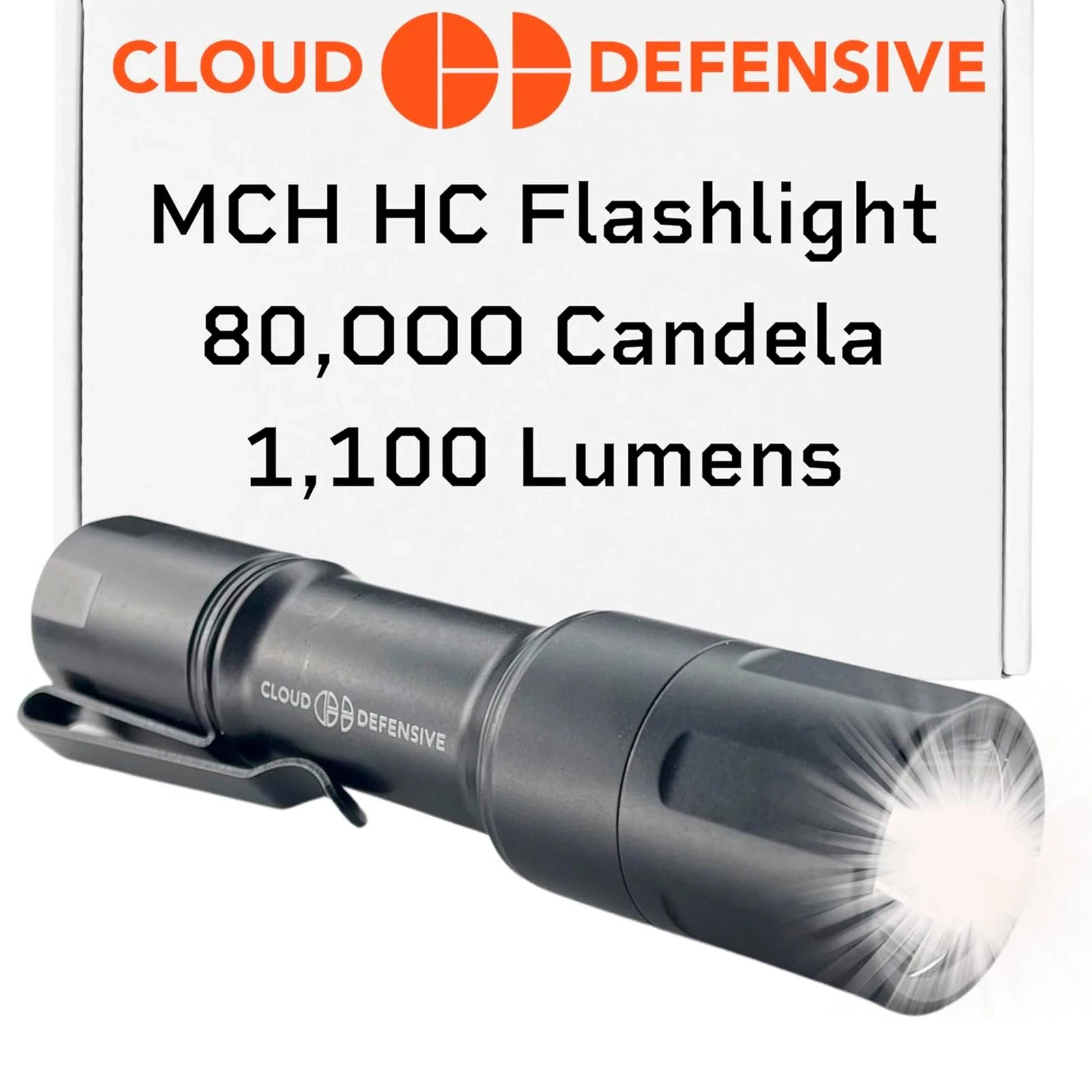 Cloud Defensive MCH 2.0 HC High Candela Black 1100 Lumen 80k Candela Flashlight