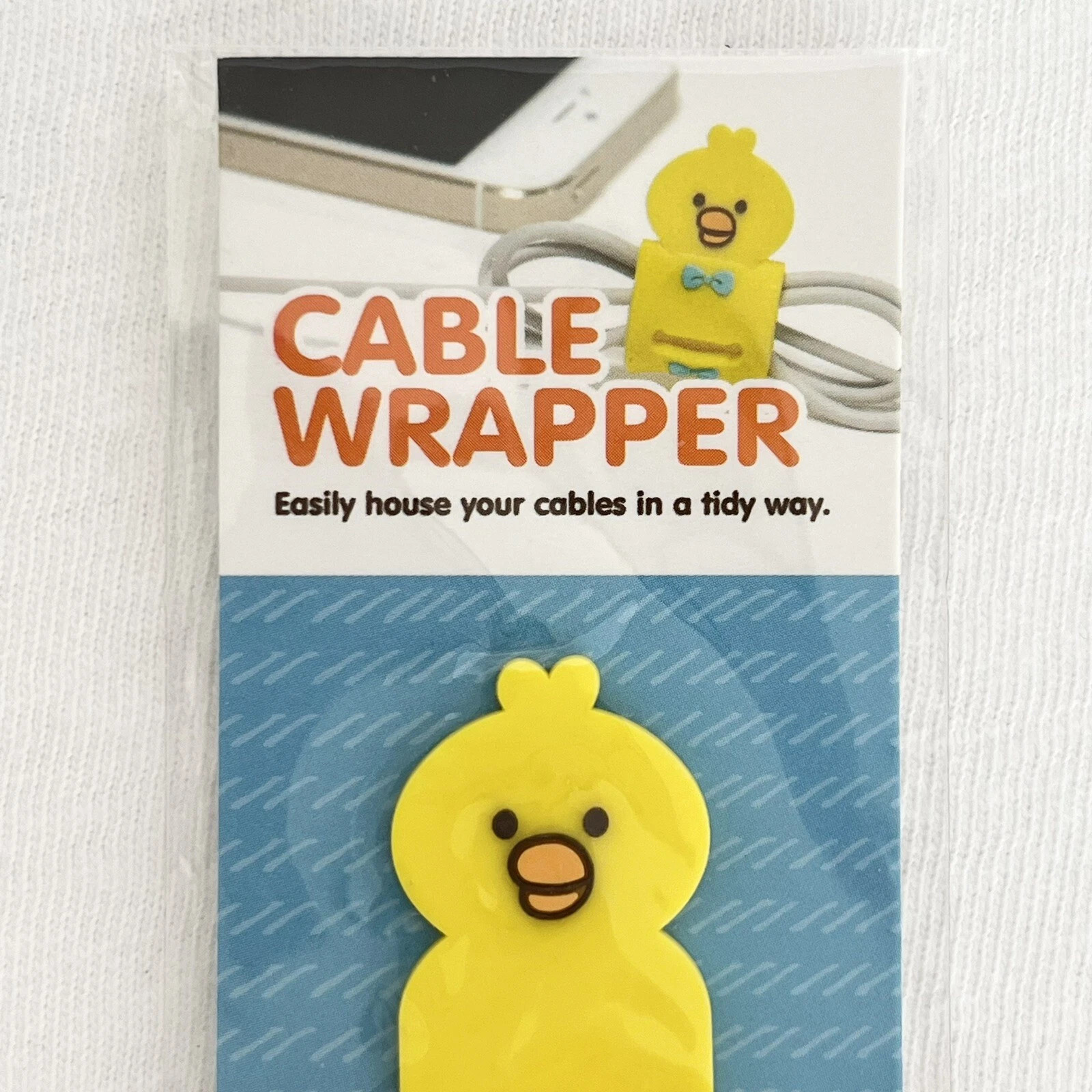 NEW Little Yellow Chick Bird Rubber Cable Tie Wrapper, Cute Tidy
