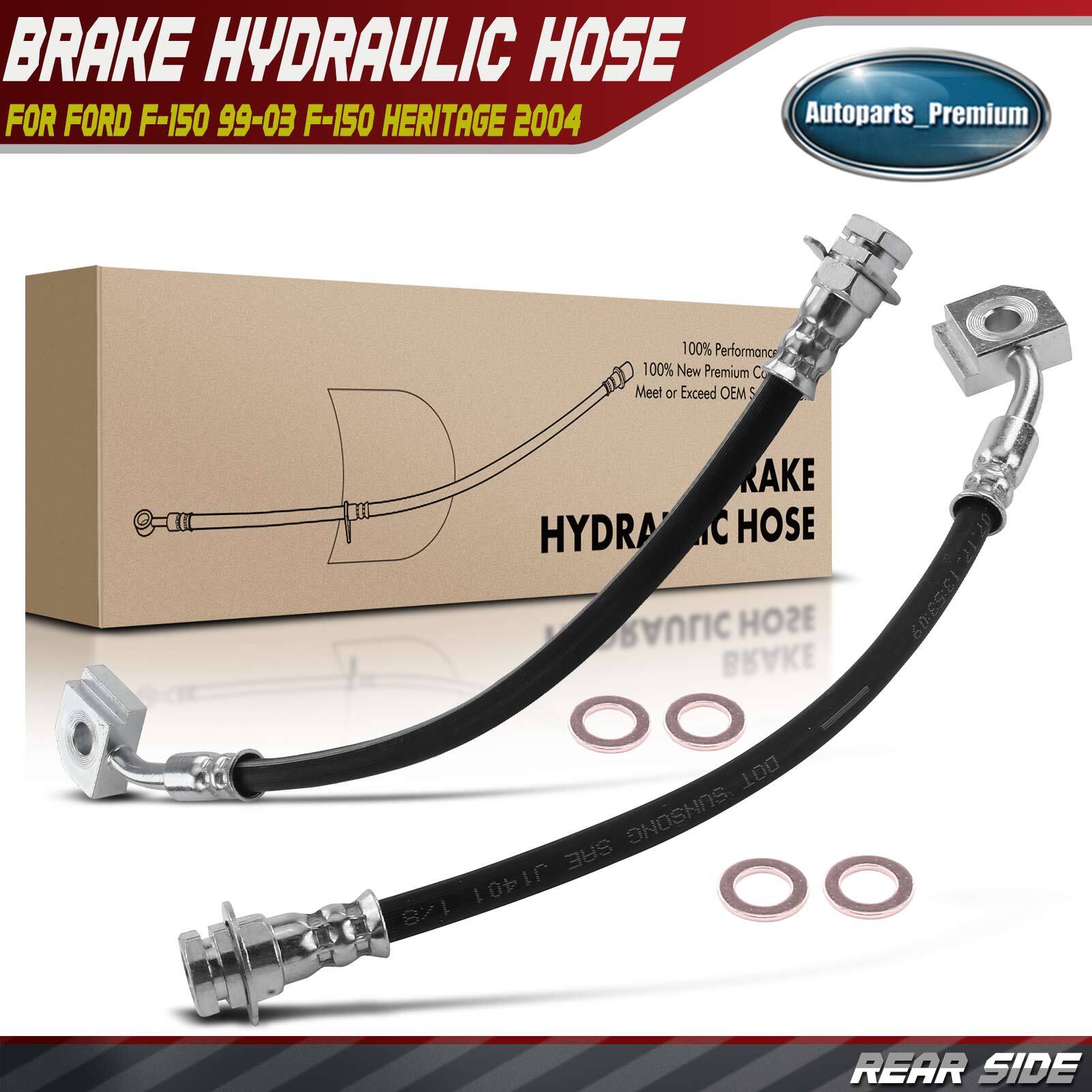 2x Rear LH & RH Outer Brake Hydraulic Hose for Ford F-150 99-03 F-150 Heritage
