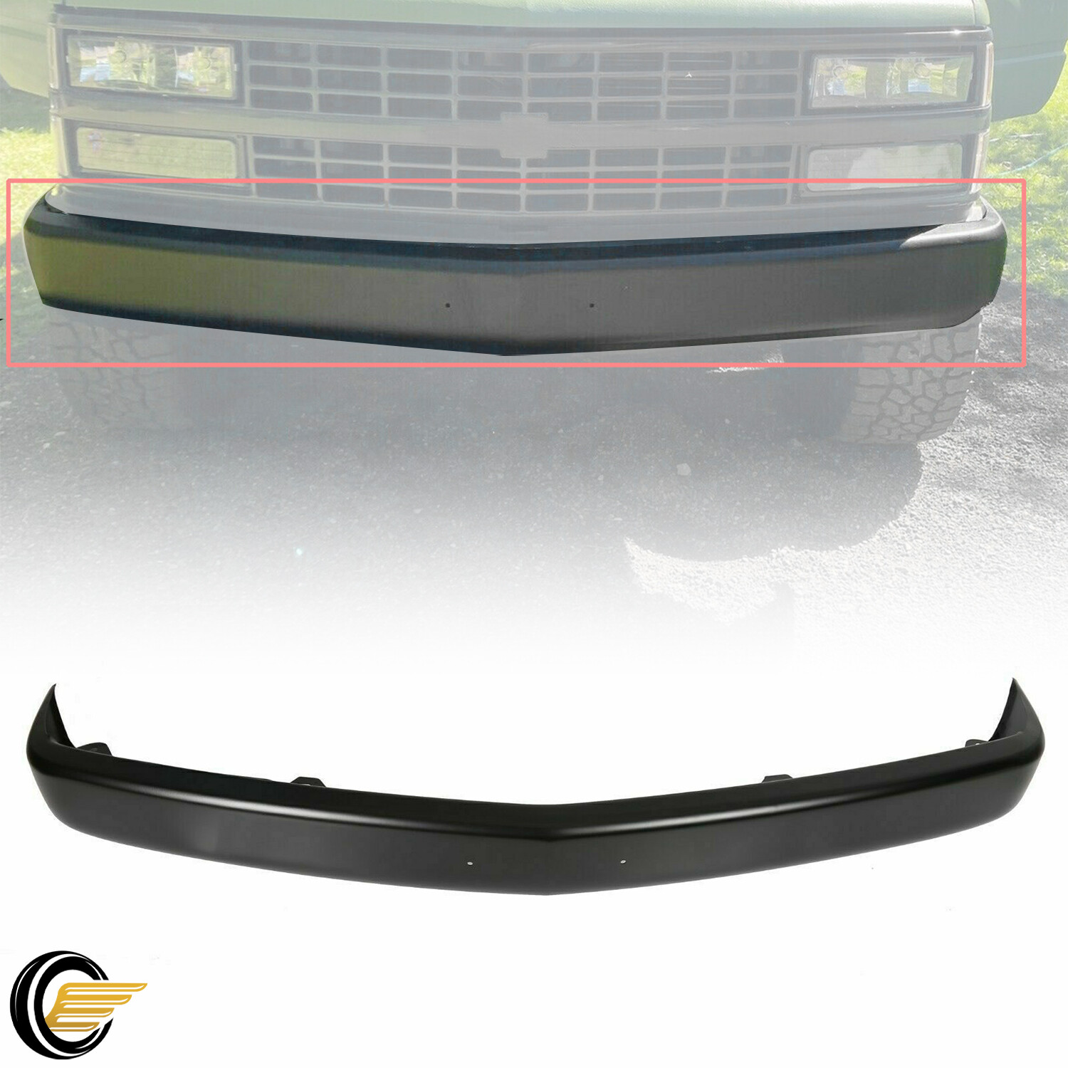 For 1988-1998 Silverado Sierra C1500 K1500 Front Bumper Face Bar Primed Steel