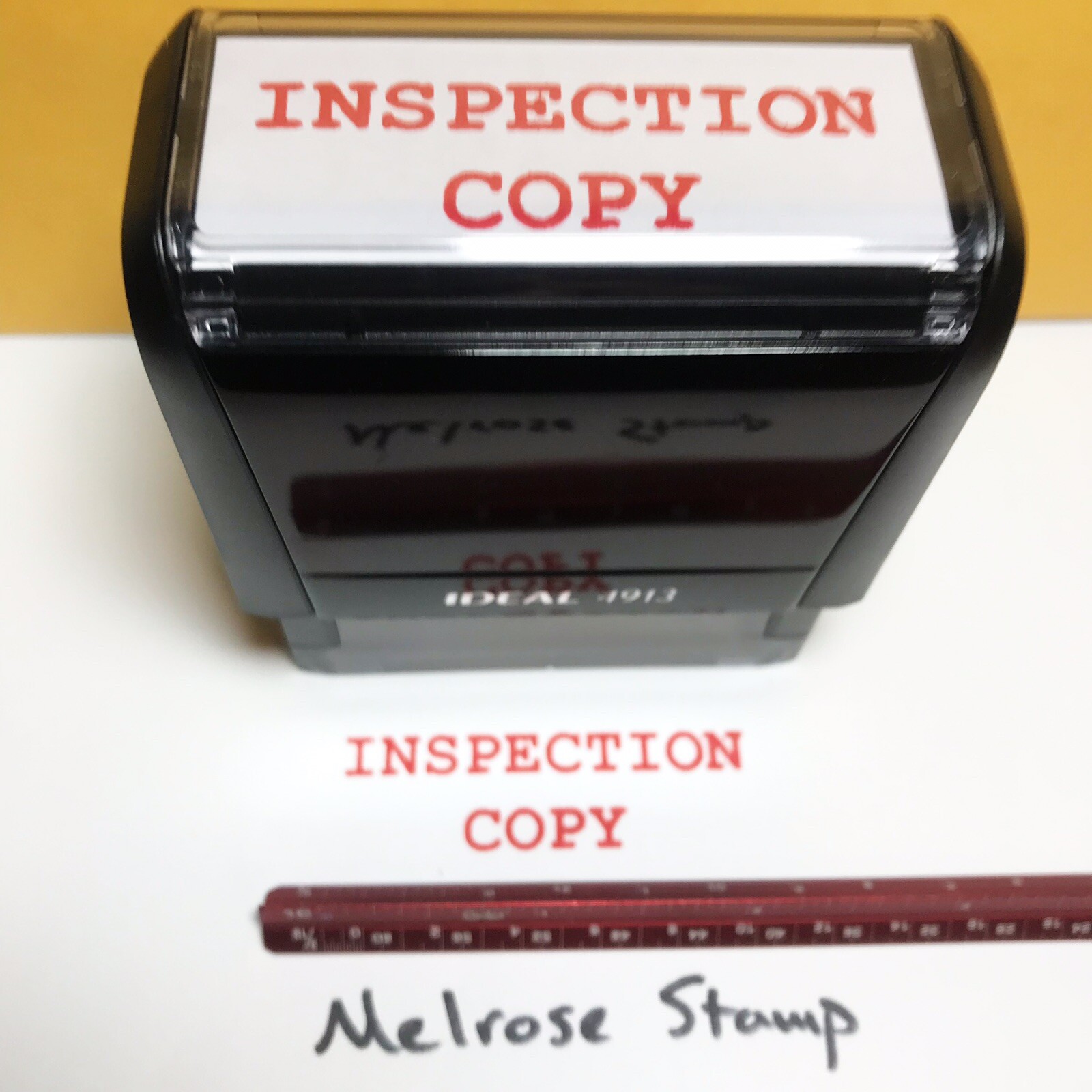 Inspection Copy Rubber Stamp Red Ink Self Inking Ideal 4913