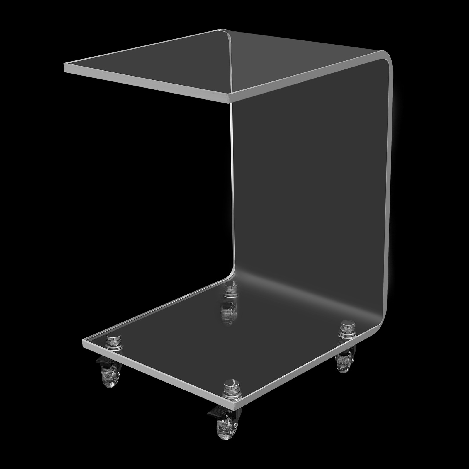 Modern C-shaped Side Table Acrylic End Table Couch Side Table, Bedside Table