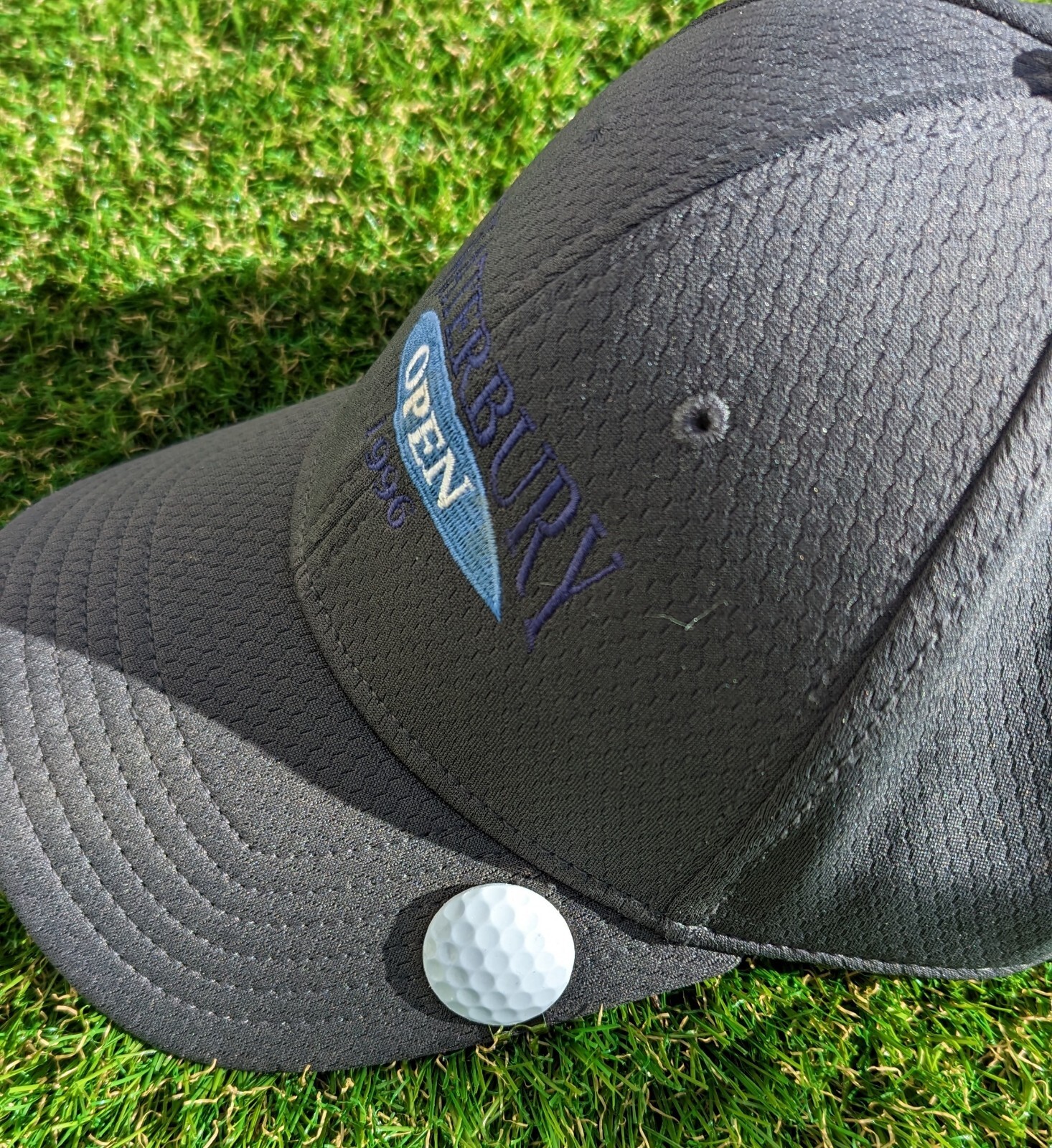 Real golf ball marker with magnetic hat clip
