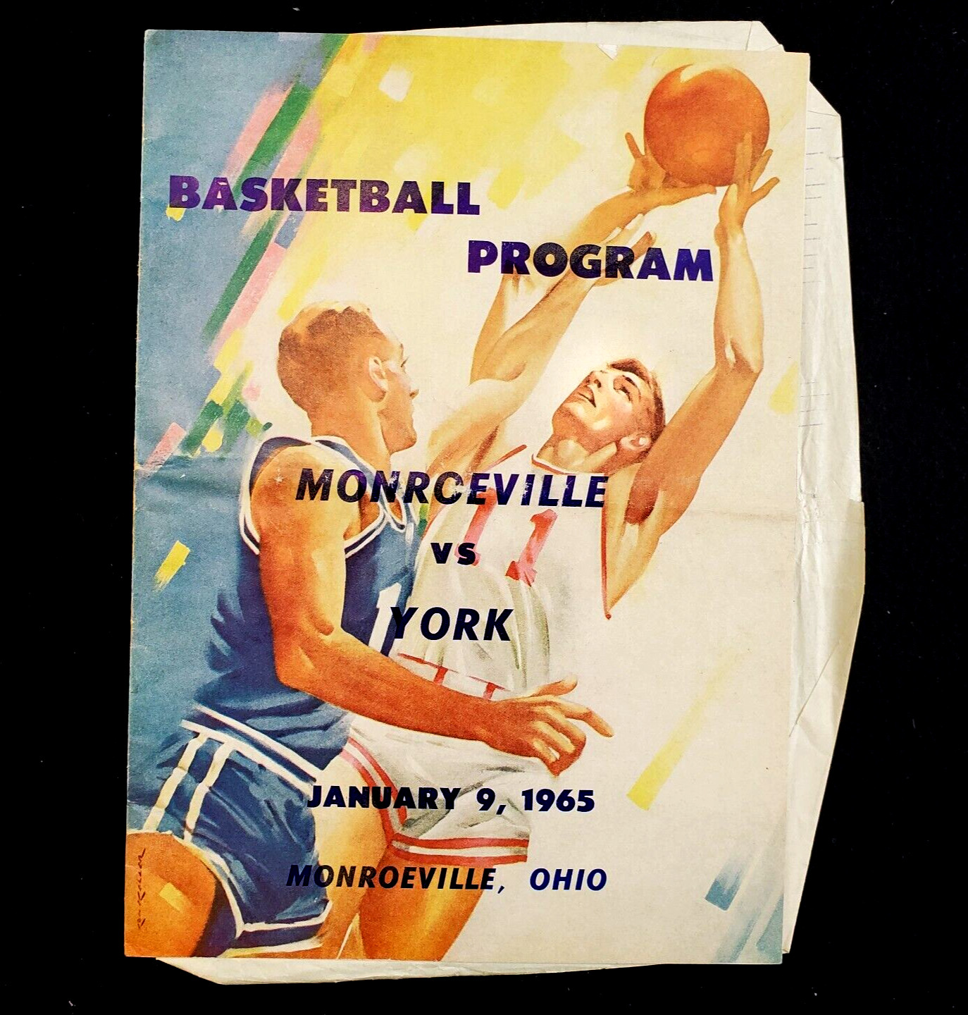 1965 Official Basketball Program Monroeville vs York Monroeville, Ohio 1/9/1965