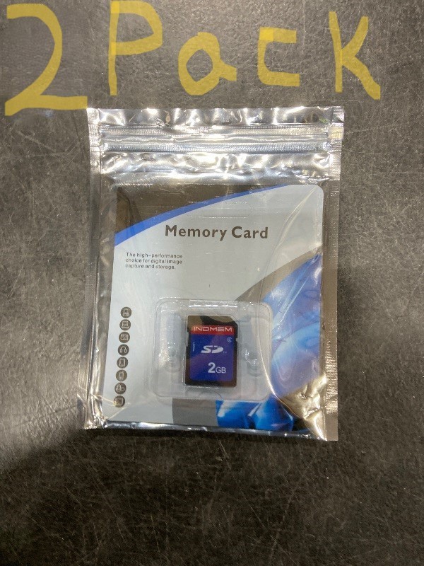INDMEM Genuine 2 Pack SD Card 2GB Class 4 Flash Memory 2G SLC Stanard Secure 2PC