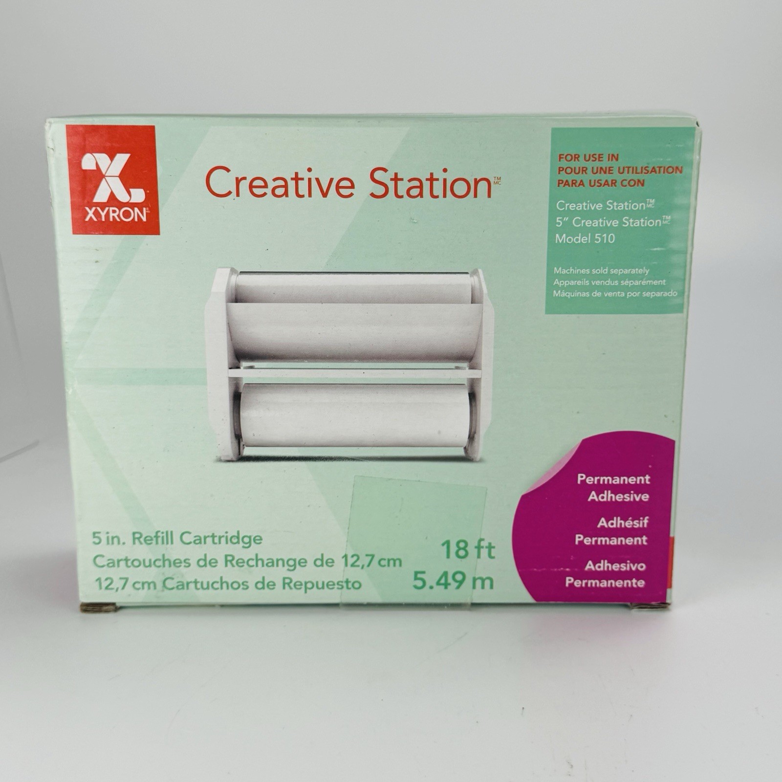 Xyron Creative Station 5” Permanent Adhesive Refill Cartridge 18 Ft New Sealed