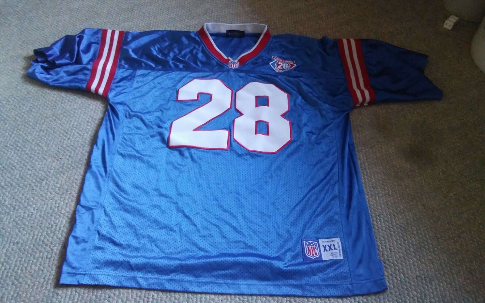Delf USA New York (#28) Football Jersey, Adult XXXL 3X Blue & Red NYC