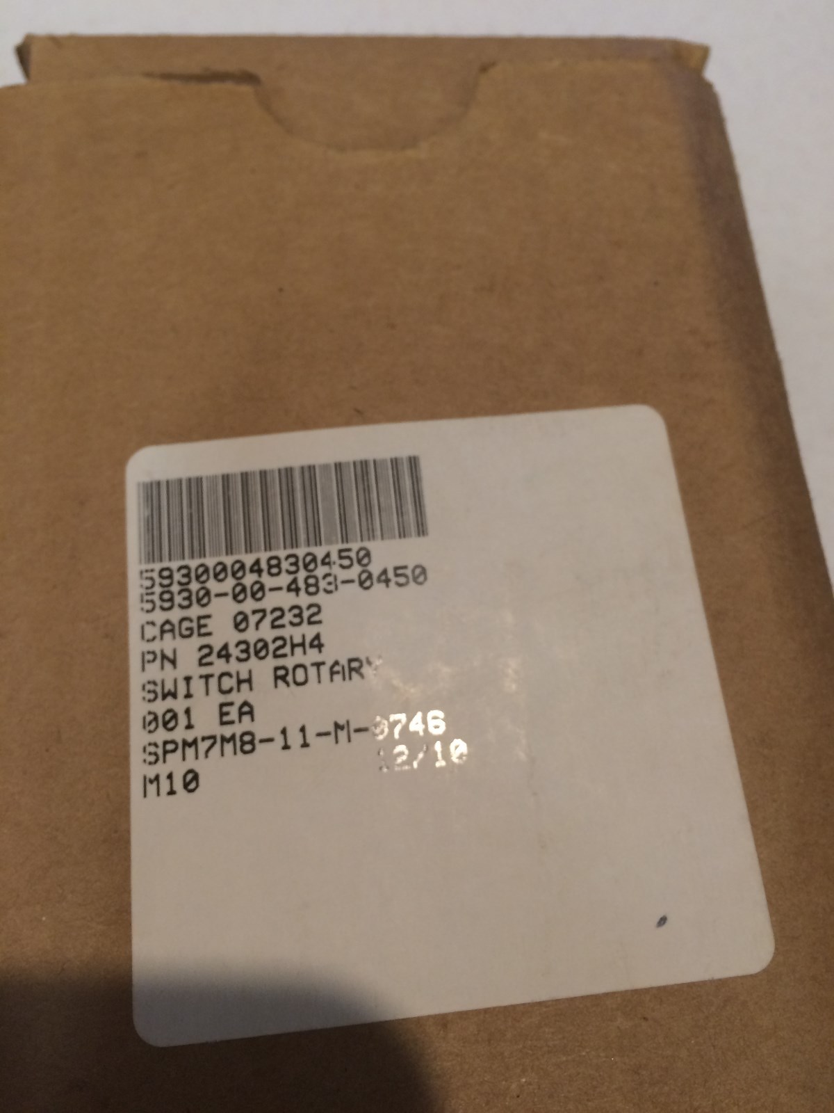 Electro Switch 24302H Switch with Accessories NSN 5930004830450 NIB