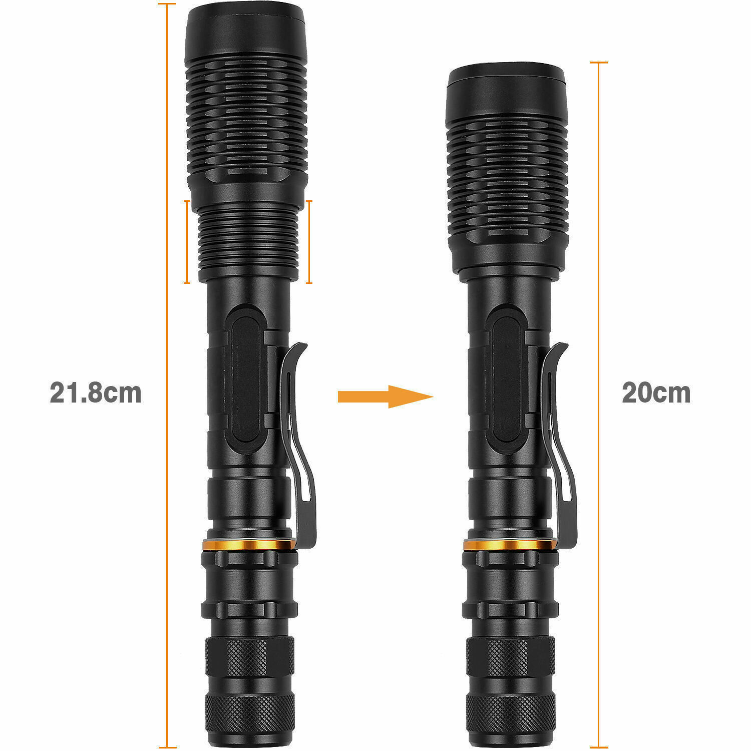 2Pack LED Powered Flashlight For Police Tactical XML 18650 5-Zoom Mode US