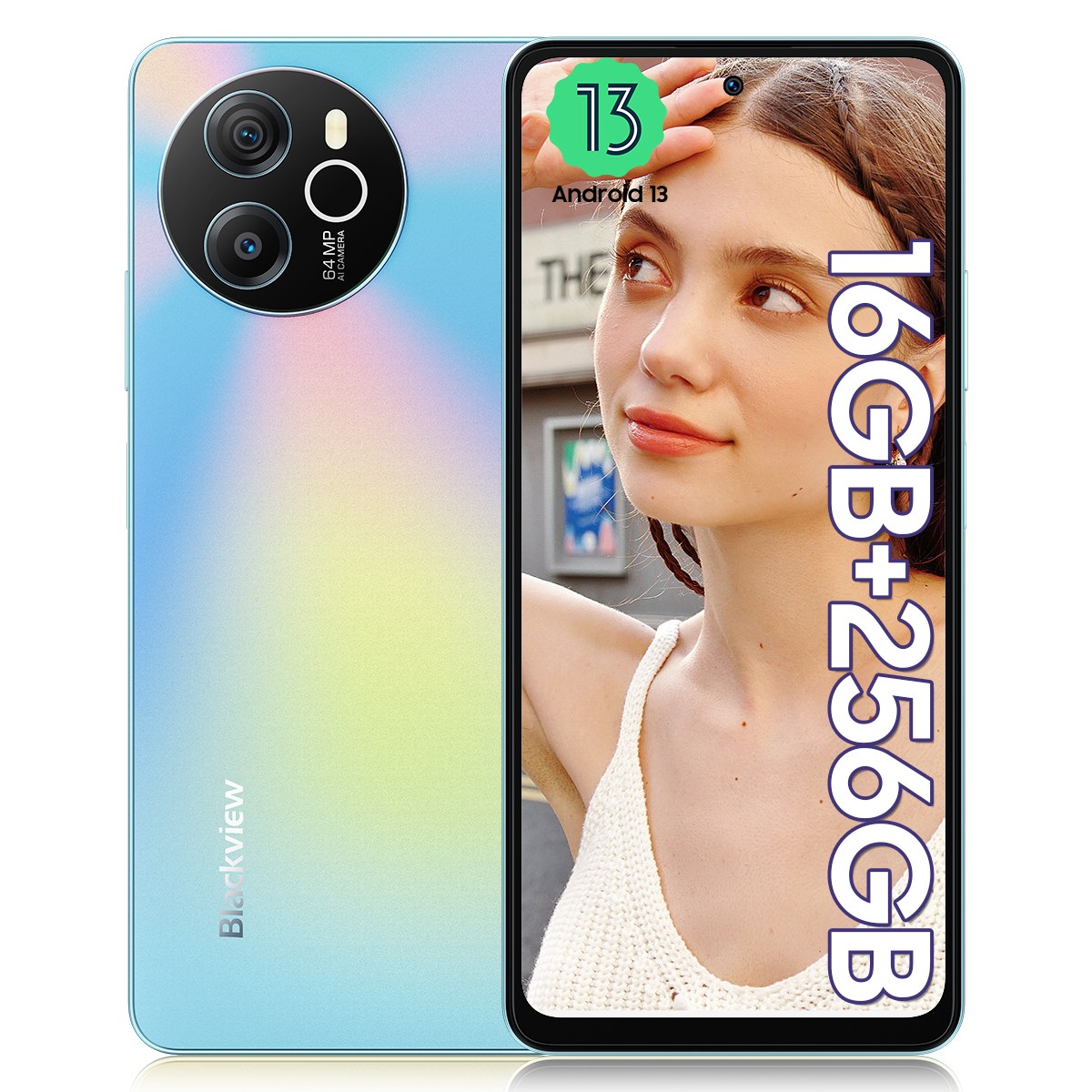 Blackview SHARK 8 Smartphone 16GB+256GB 6.78" 120Hz Android 13 5000mAh NFC 64MP