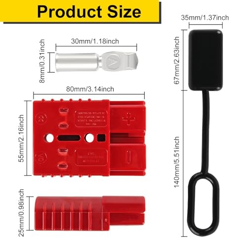 2PCS 2-4 Gauge 175A Battery Quick Connector 12-36V Disconnect Wire 2 Pack