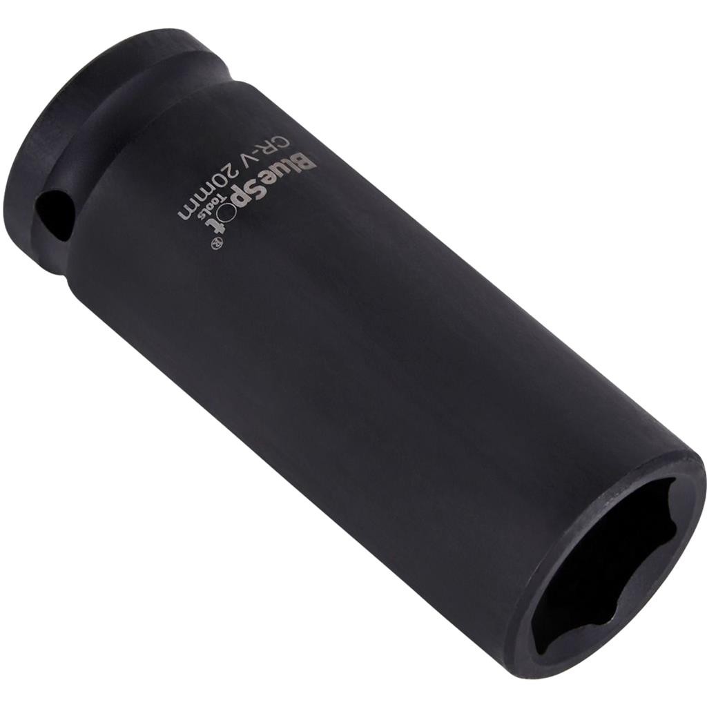 BlueSpot 20mm Deep Socket Impact Hex 6 Point Single CRV Steel 1/2" Drive