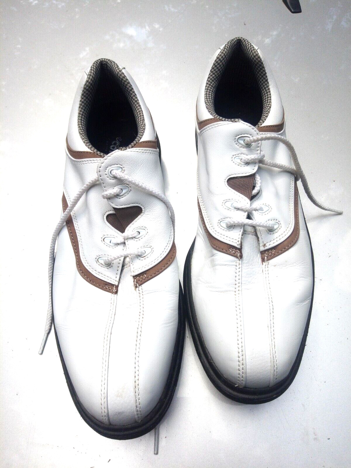 Footjoy Comfort White/Light Brown Golf Shoes-Size 9.5-Nice and Comfortable!