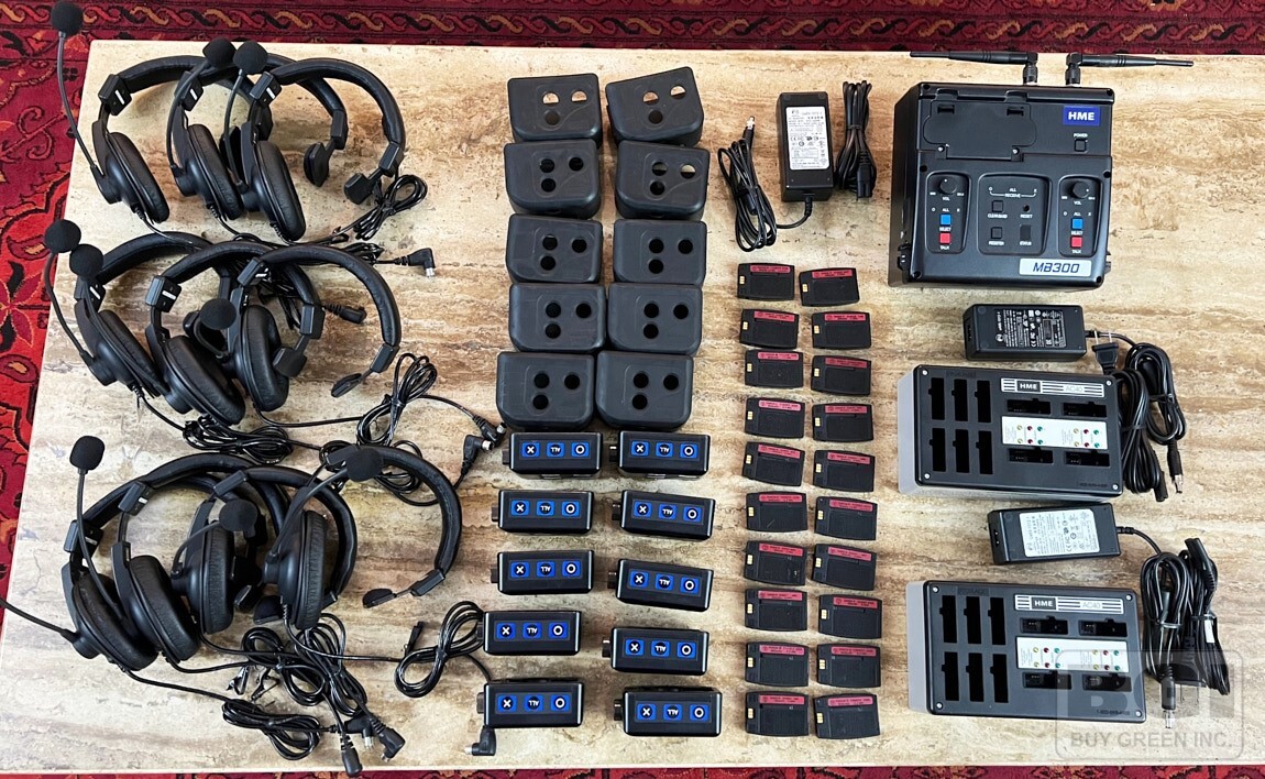 Lot of 10xBP300, 10xHS15, 20xBAT41, 2xAC40 & 1xMB300 Wireless Intercom System