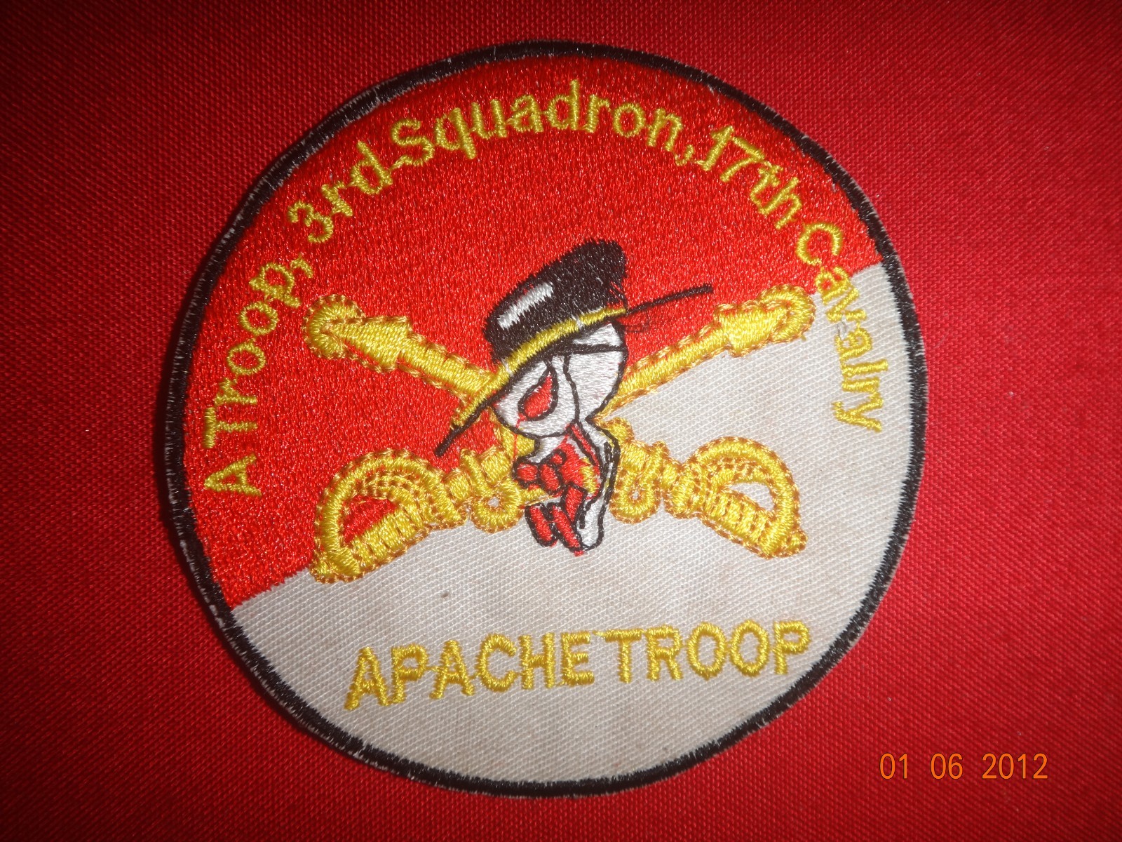 US A Troop 3rd Squadron 17th Cavalry Regiment APACHE TROOP Vietnam War Patch