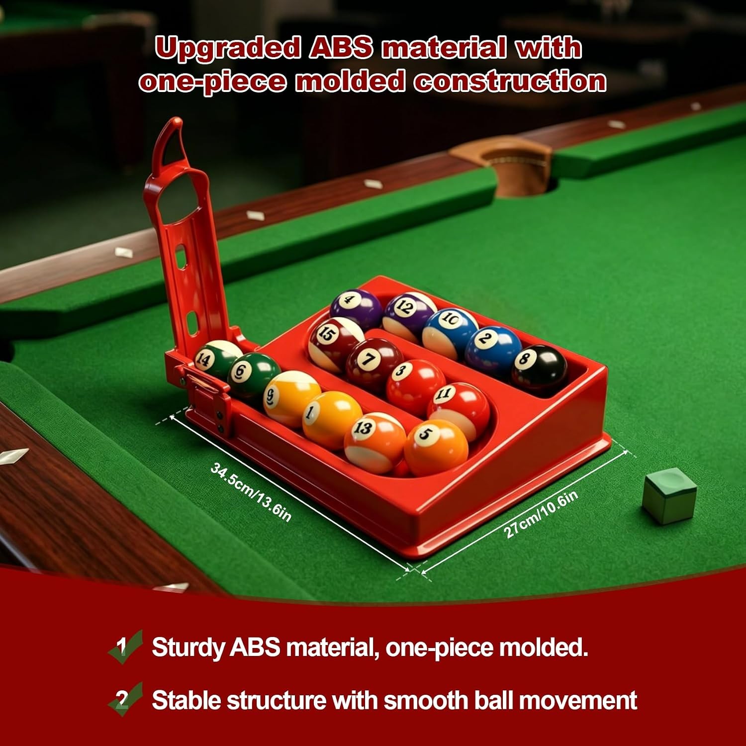 Billiards Training Rack Pro, Portable Billiards & Snooker Training Rack, red