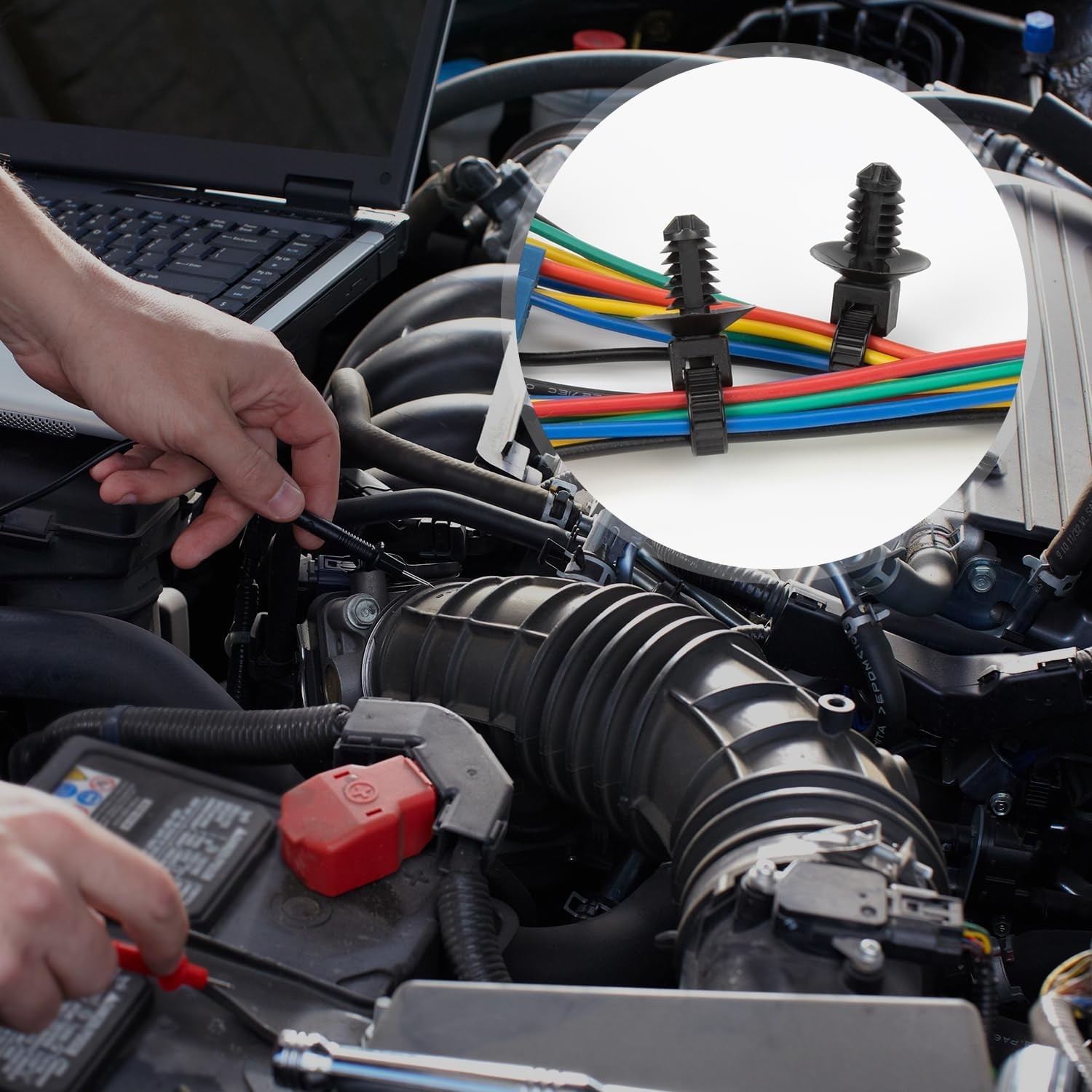 110 PCS Automotive Installation Black Push Mount Cable Zip 110 PCS,