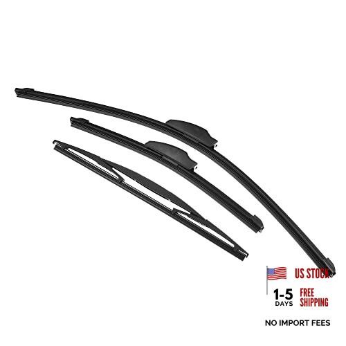 3 Pcs Front Rear Windscreen Wiper Blades Set for Mazda 2 DE 2007 2008 2009
