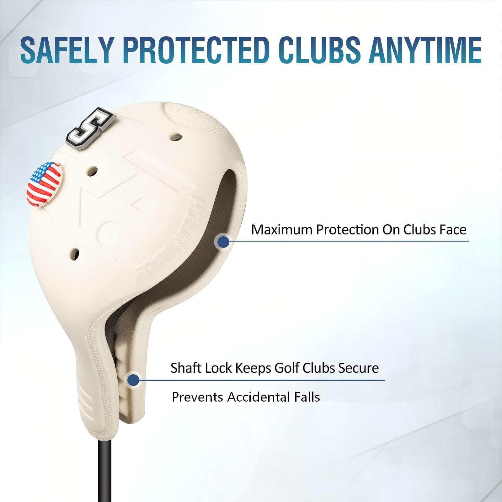 Golf Head Covers, EVA Plastic Golf Club Covers for Driver Fairway Woods Hybri...