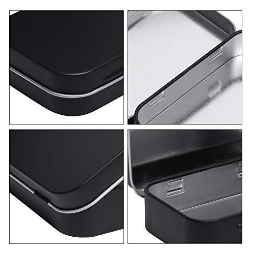 40 Pack Metal Rectangular Hinged Tins, Matte Black Mini Portable Box Containers