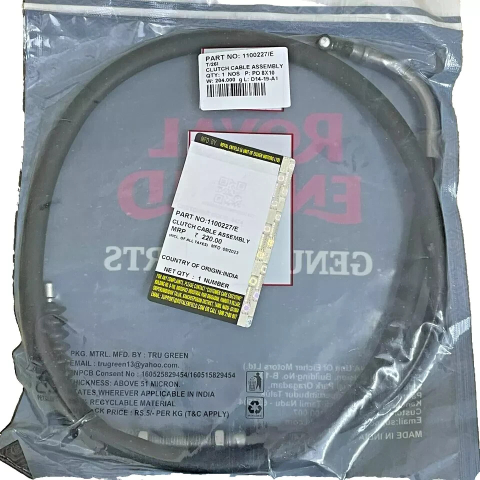 Genuine Royal Enfield Cable Clutch Assembly 1100227/D, Classic Reborn