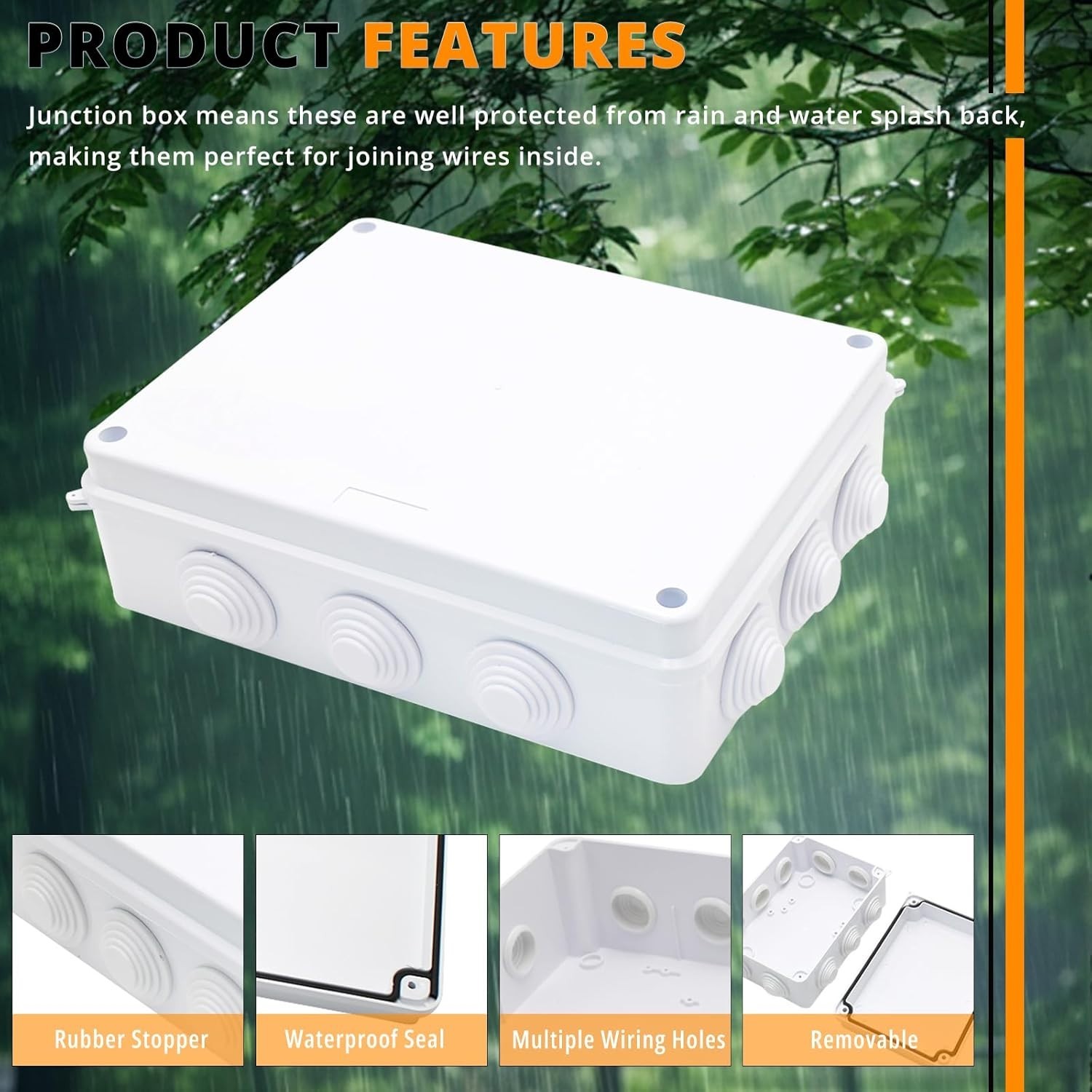 Durable Watertight Electrical Box - Universal Design 5.9" x 4.3" x 2.8"