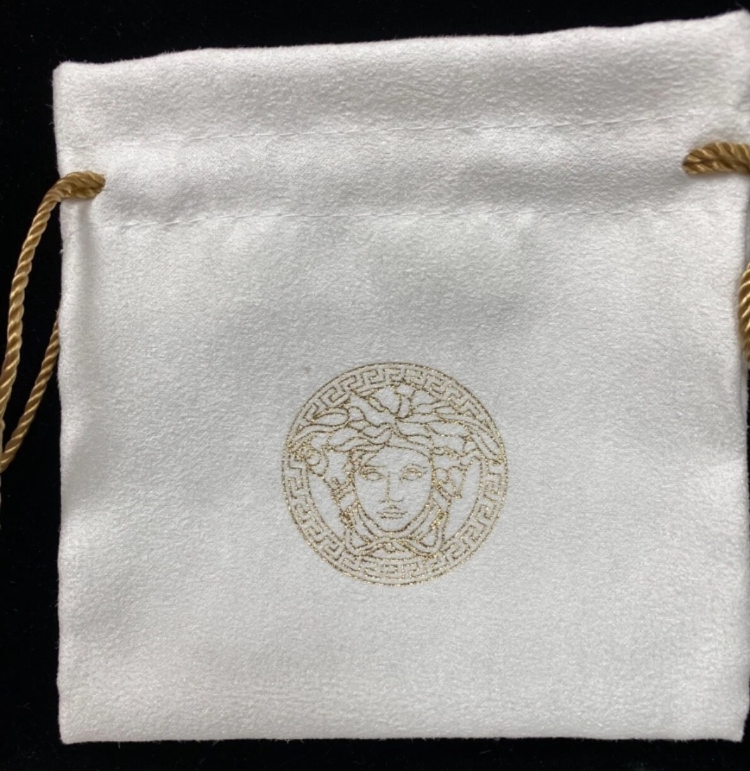 Authentic Designer Drawstring Pouch 5"×5", See Logo