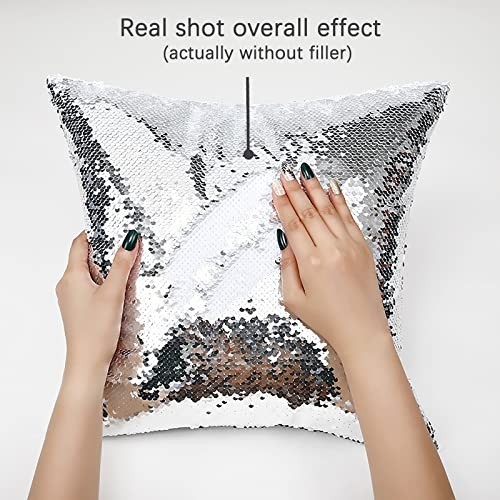 Reversible Mermaid Sequin Pillow Case Blanks 16"x16" - Customizable Decorative C