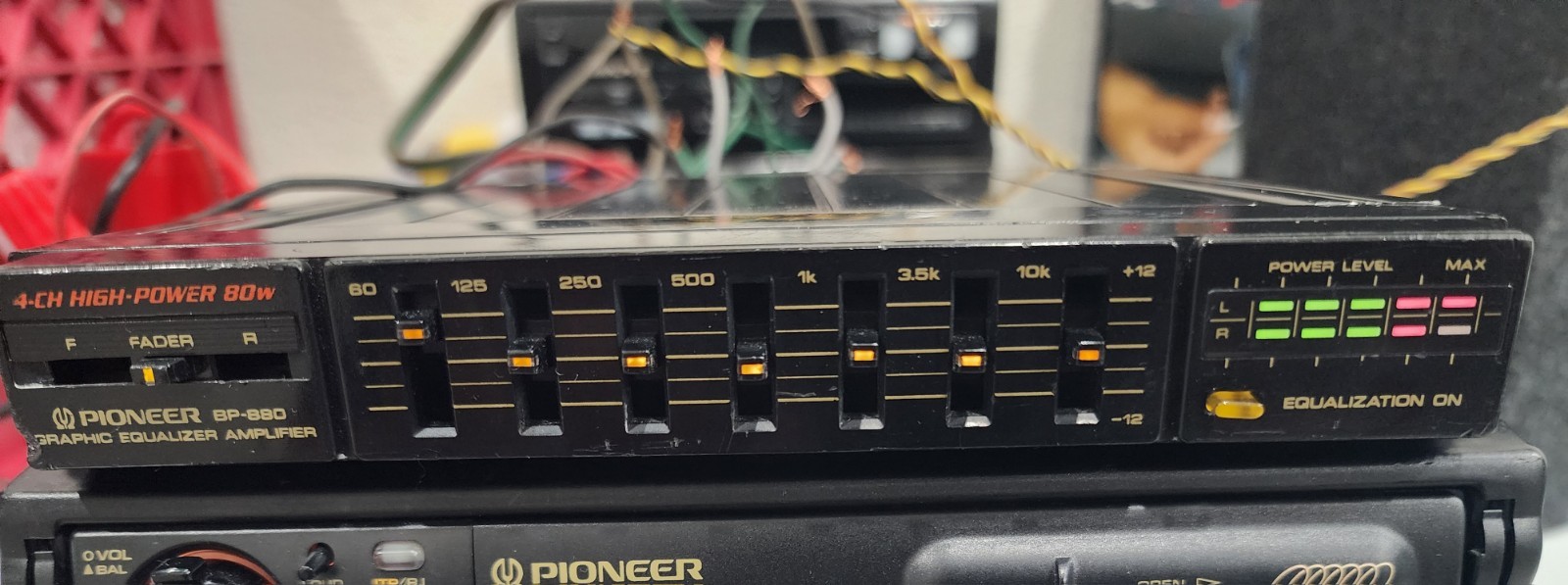 pioneer BP-880 Old School Car Equalizer Booster 4 Channel bp880 7 Bands