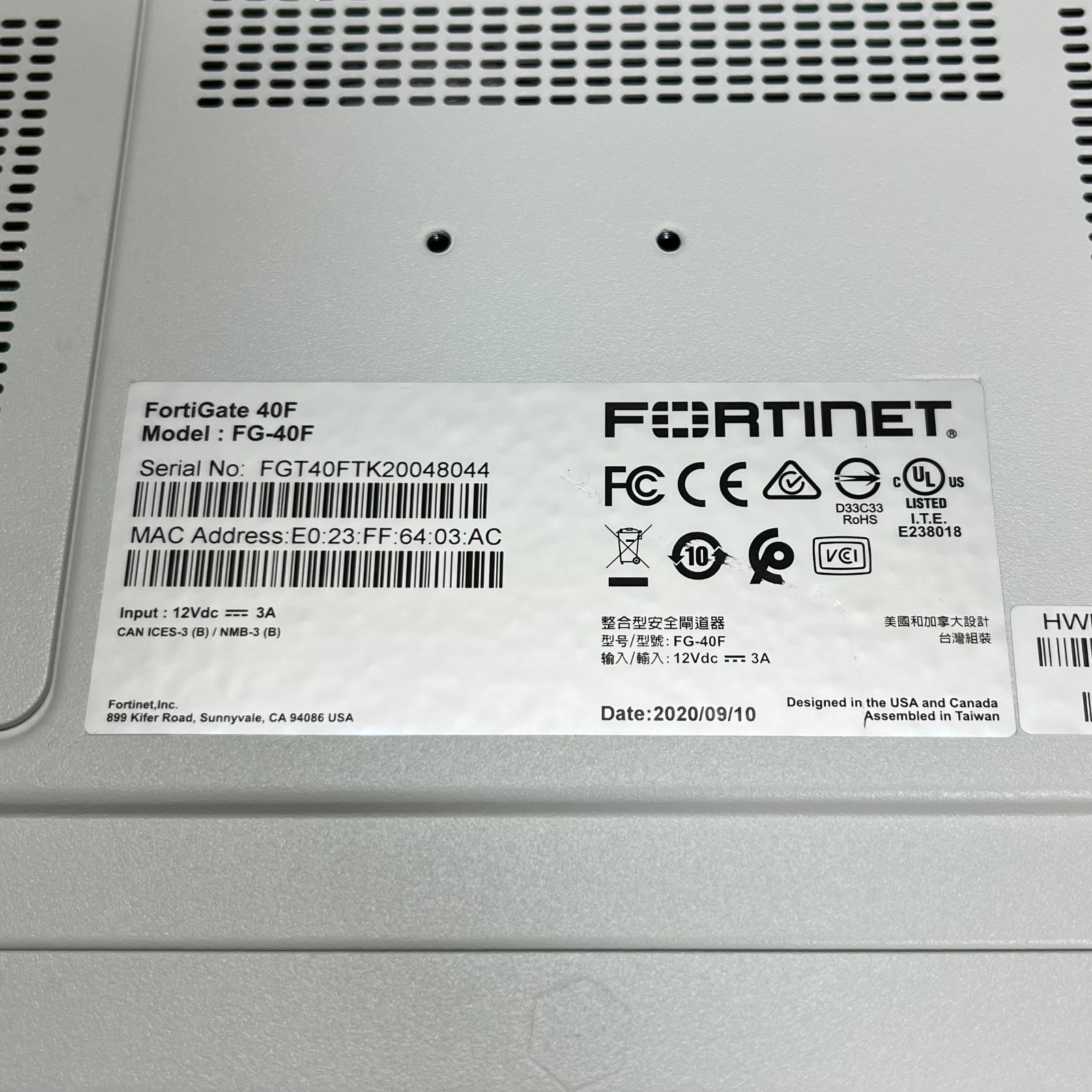 【Select License Term】 Fortinet FG-40F Fortigate-40F Network Security 【1day Ship】