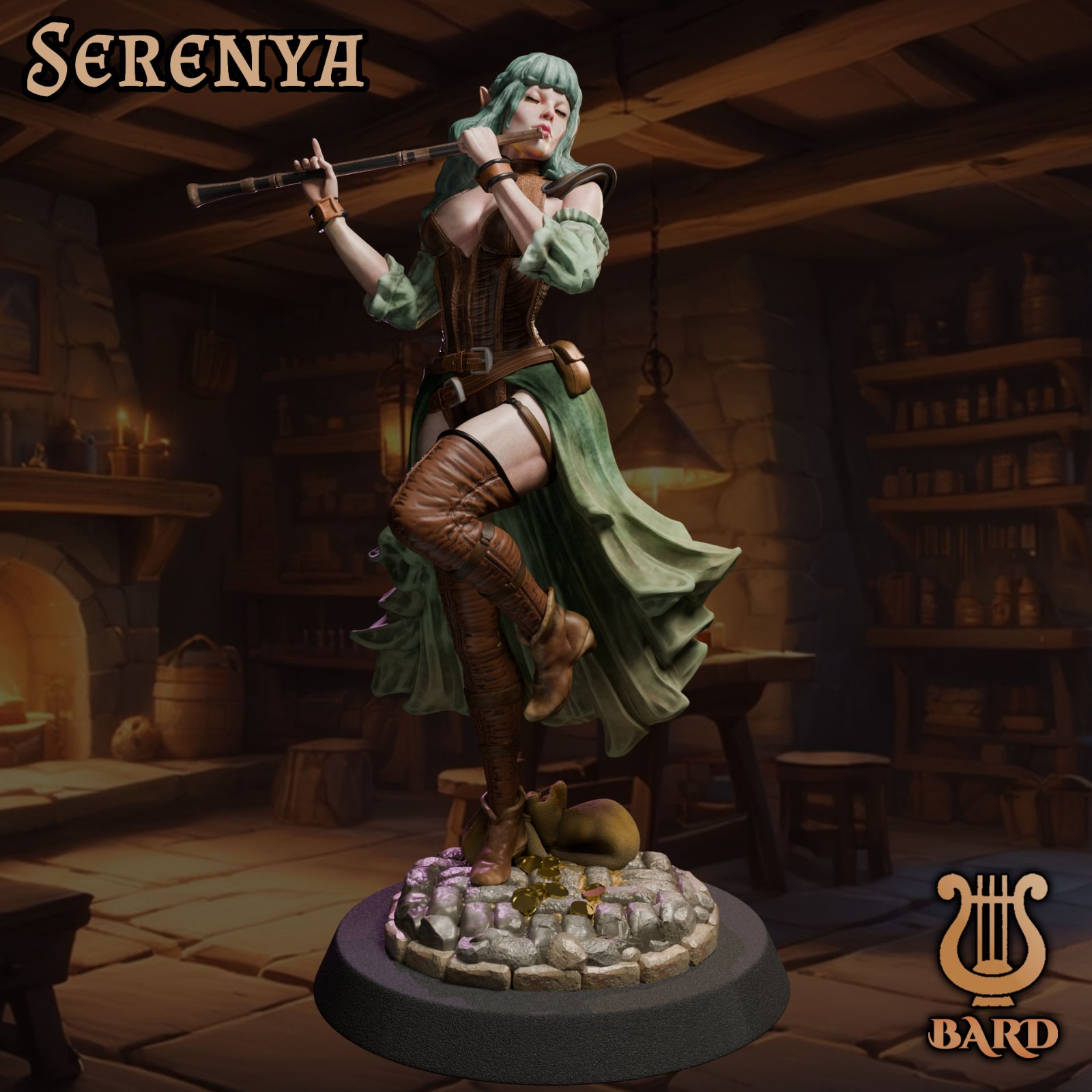 Dungeons & Dragons Playable Character - Female Elf Serenya - Bard