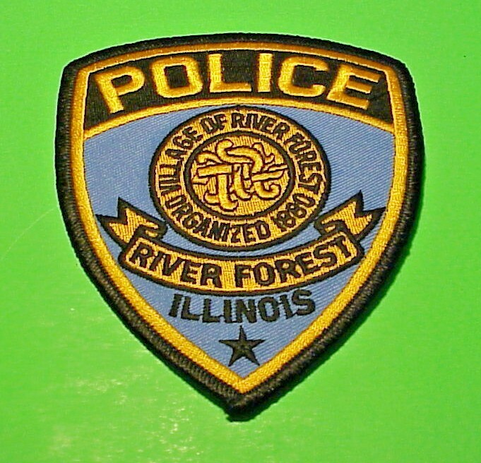 RIVER FOREST ILLINOIS  ( BLUE BACKGROUND )  5"  POLICE PATCH  FREE SHIPPING!!!