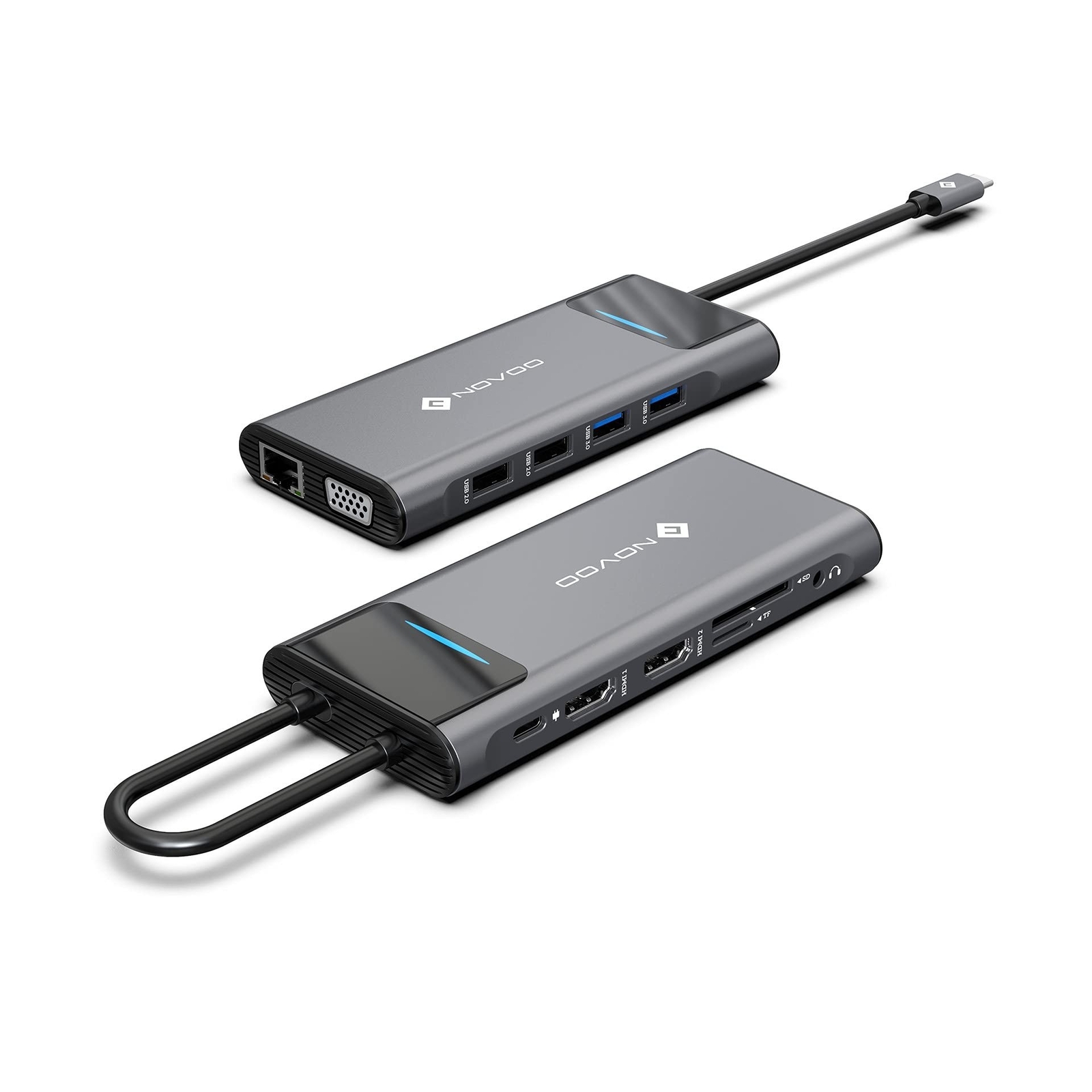USB C Docking Station Dual Monitor, NOVOO 12 in 1 Laptop Docking Station Trip...