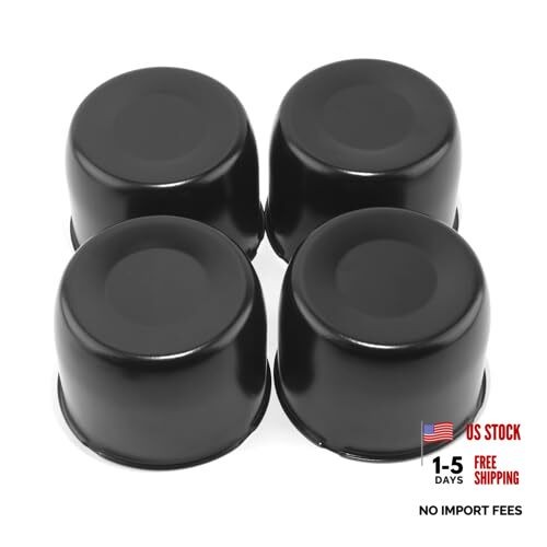 Stainless Steel Push Through Center Caps 4.92" Center Hole, 3.66" Height Black