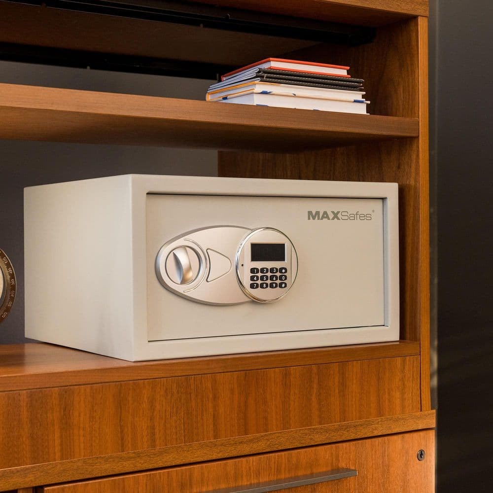 MAXSafes 1.0 cu. ft. Safe w/ Electronic Keypad Lock Access, White