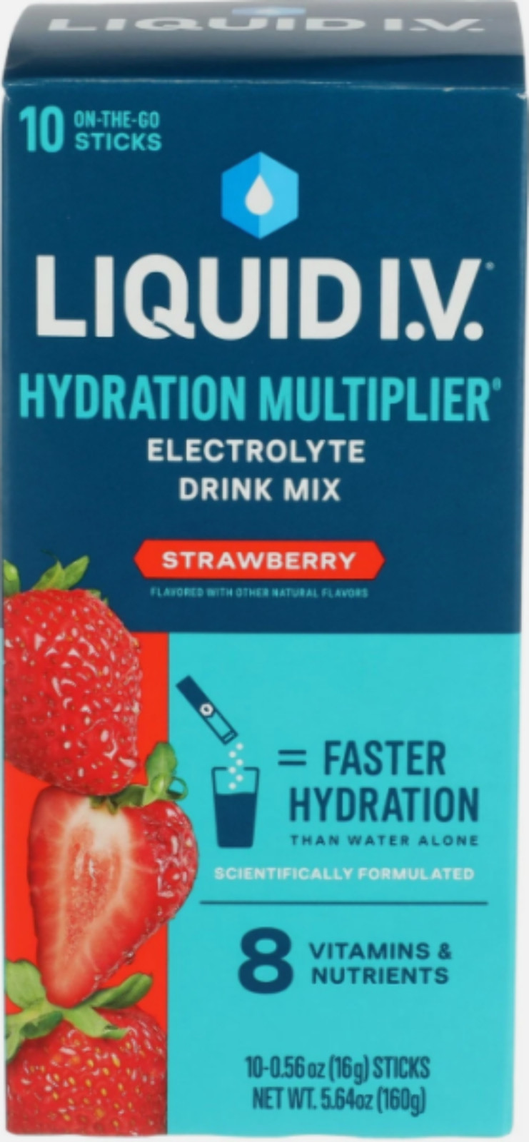 8/26 LIQUID IV Strawberry Hydration Electrolyte 10 Count, 0.56 OZ