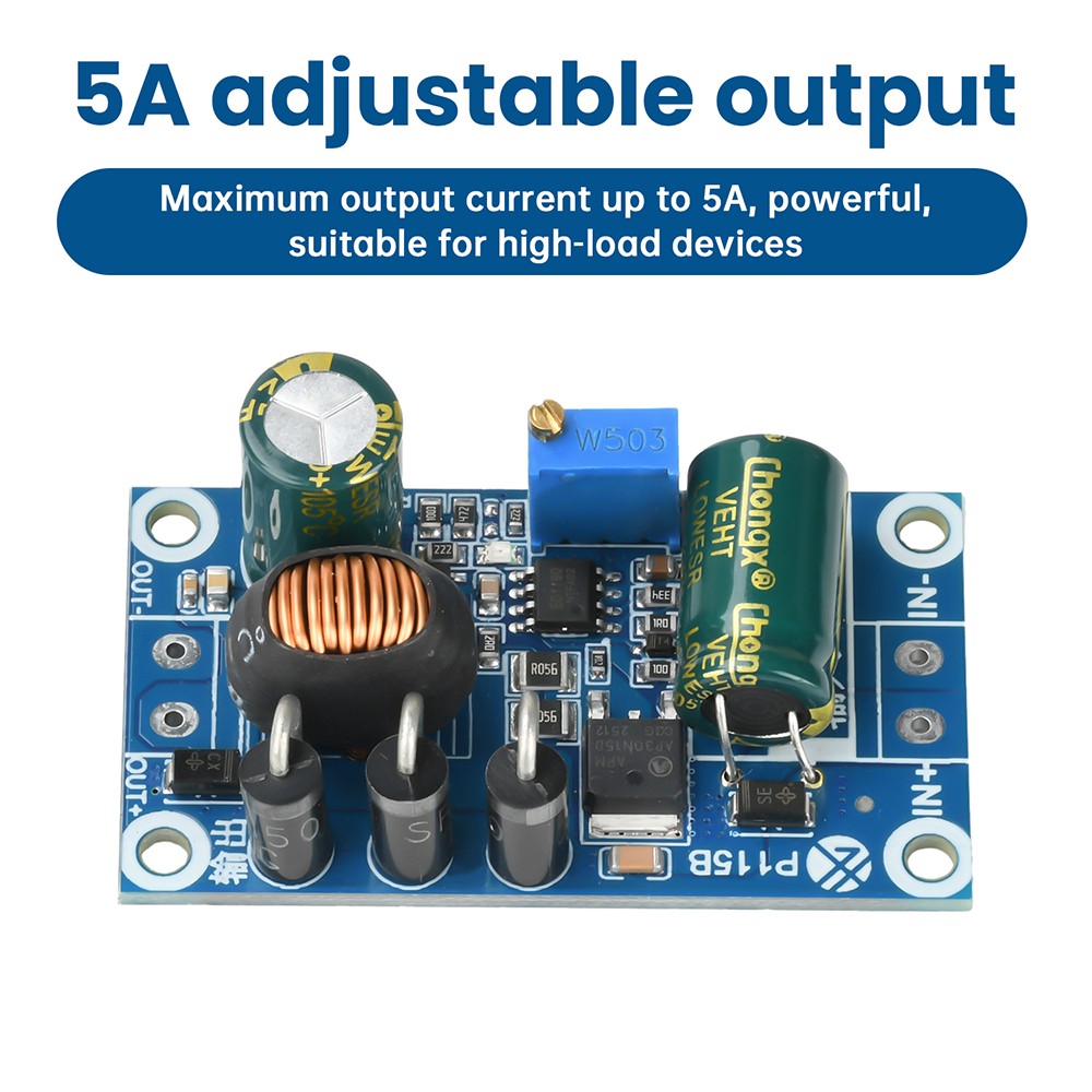 DC-DC Buck Module 10-110V to 4.5-47V 5A Adjustable Low Ripple High Precision
