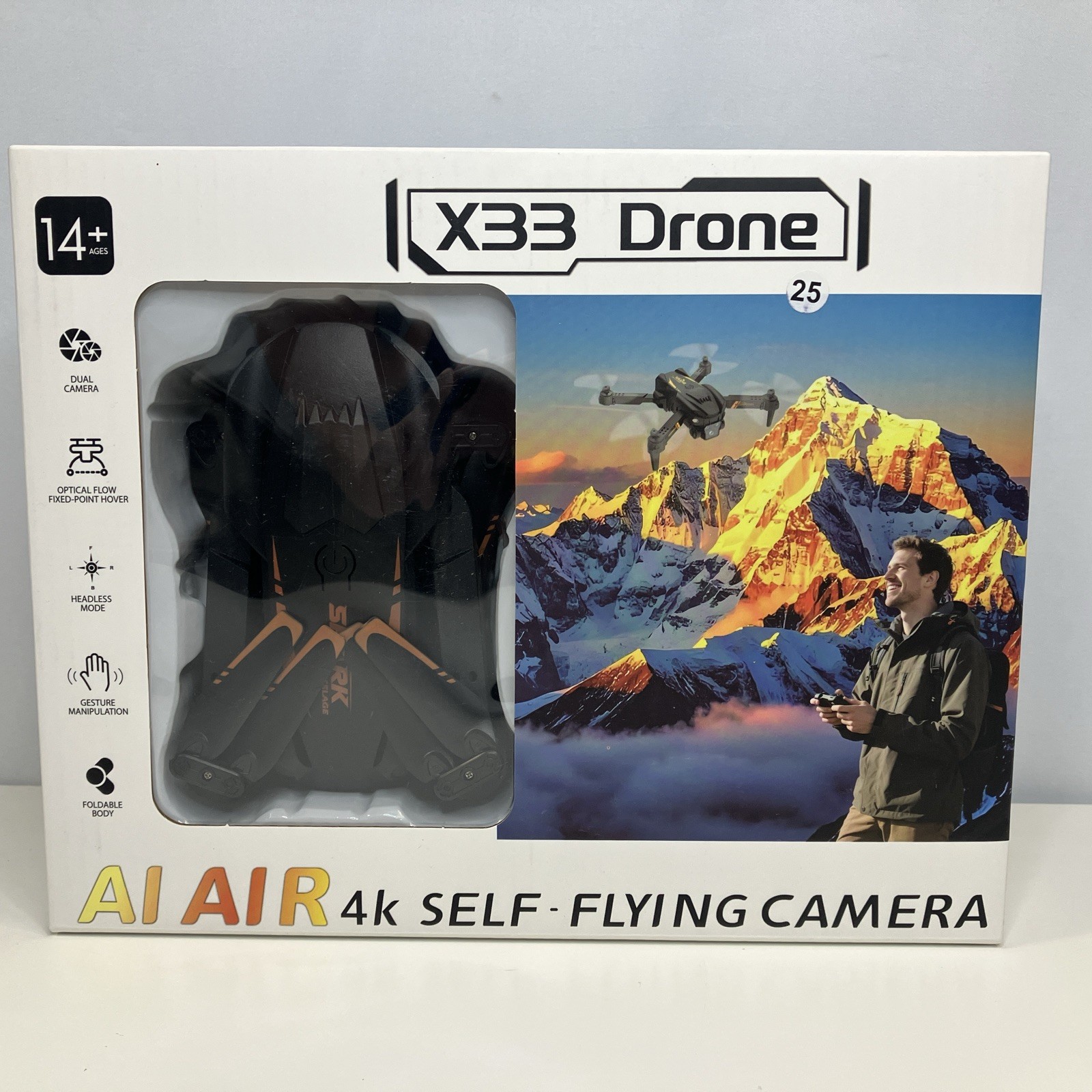 X33 AI Air Self Flying 4K Drone Dual Camera Foldable