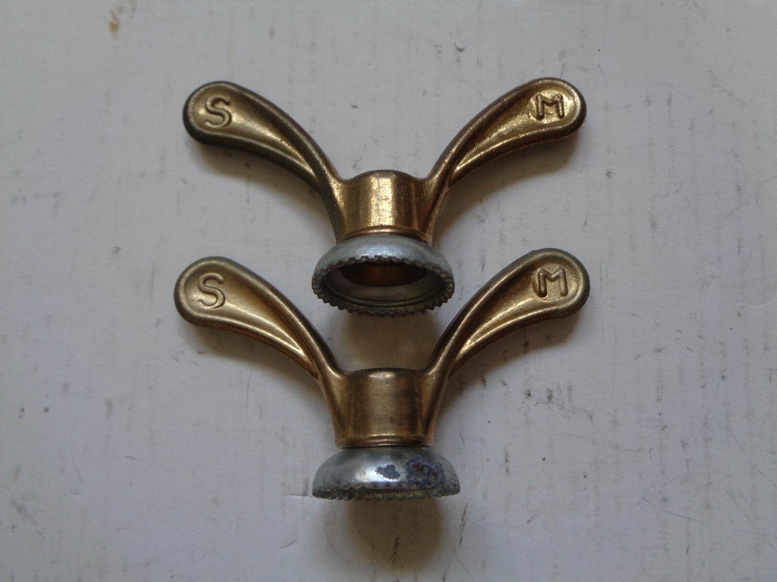 Pair Butterfly Nut Av Bronze Vintage Bicycle