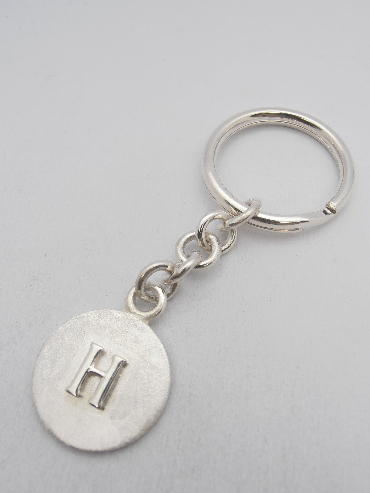 Letter Keychain - H - 925 Silver - Initial - Alphabet - Breeze -