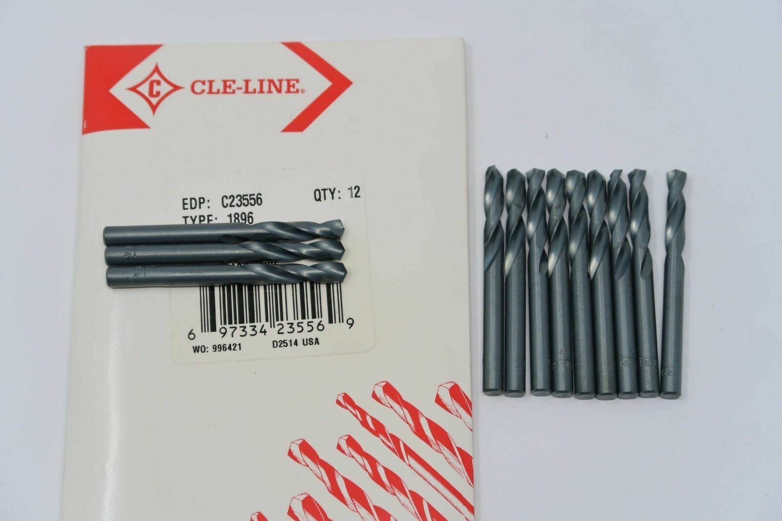 12 pcs CLE-LINE #44 HSS Black Oxide Screw Machine Stub Drills C23516 USA