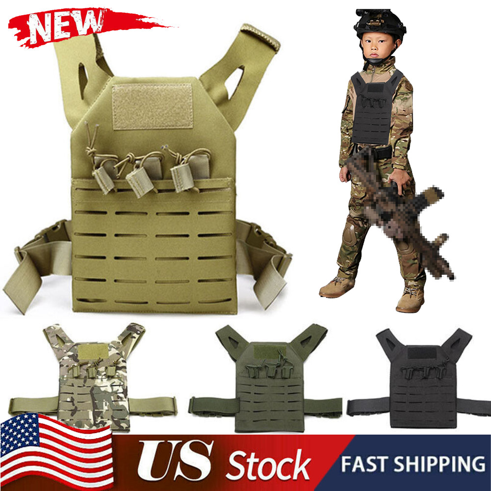 Kids JPC Plate Carrier Vest Tactical Molle Airsoft Combat Jump Training CS Vest