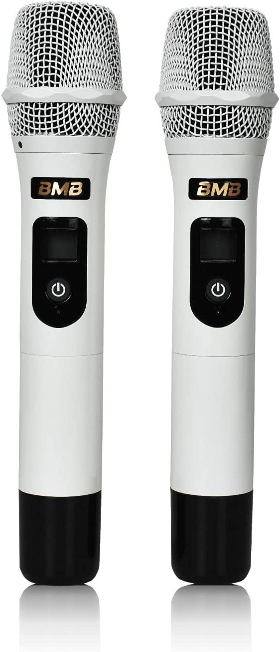 BMB Professional Wireless Karaoke Microphone System - White