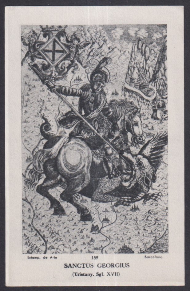 Holy card antique de San Jorge santino image pieuses estampa