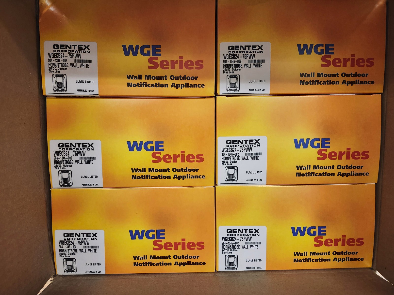 Weatherproof Horn/Strobe, 24 VDC, Blue Lens, Gentex #WGECB24-75PWW