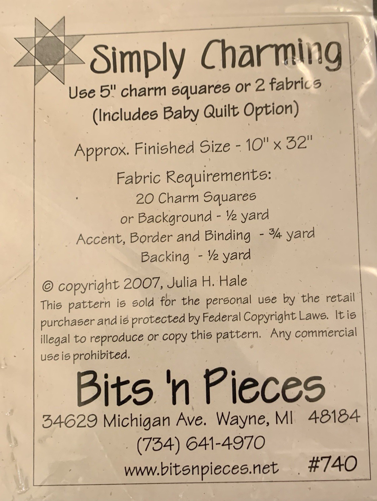Simply Charming Table Runner Quilt Pattern By Bits & Pieces